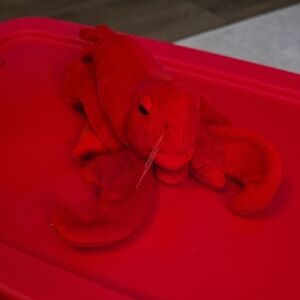 (J2) Red Plush Lobster Hand Puppet Toy